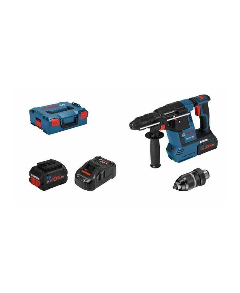 Perforateur SDS Plus Bosch Professional GBH 18V-26F, avec 2 batteries ProCore 5,5Ah, Chargeur, en L-Boxx - 061191000F