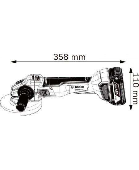 Meuleuse 18V GWS18V-10 (sans batterie ni chargeur) + coffret L-BOXX - BOSCH - 06019J4003