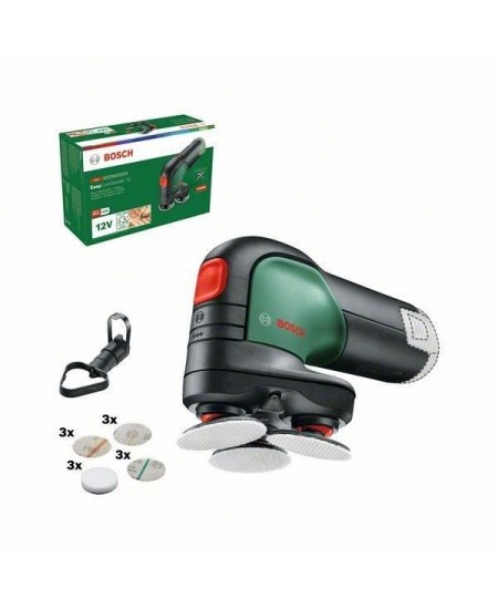 Ponceuse-polisseuse Bosch EasyCurvSander 12 PowerForAll (Sans batterie, avec 3 éponges a polir, 9 abrasifs + aspirateur a