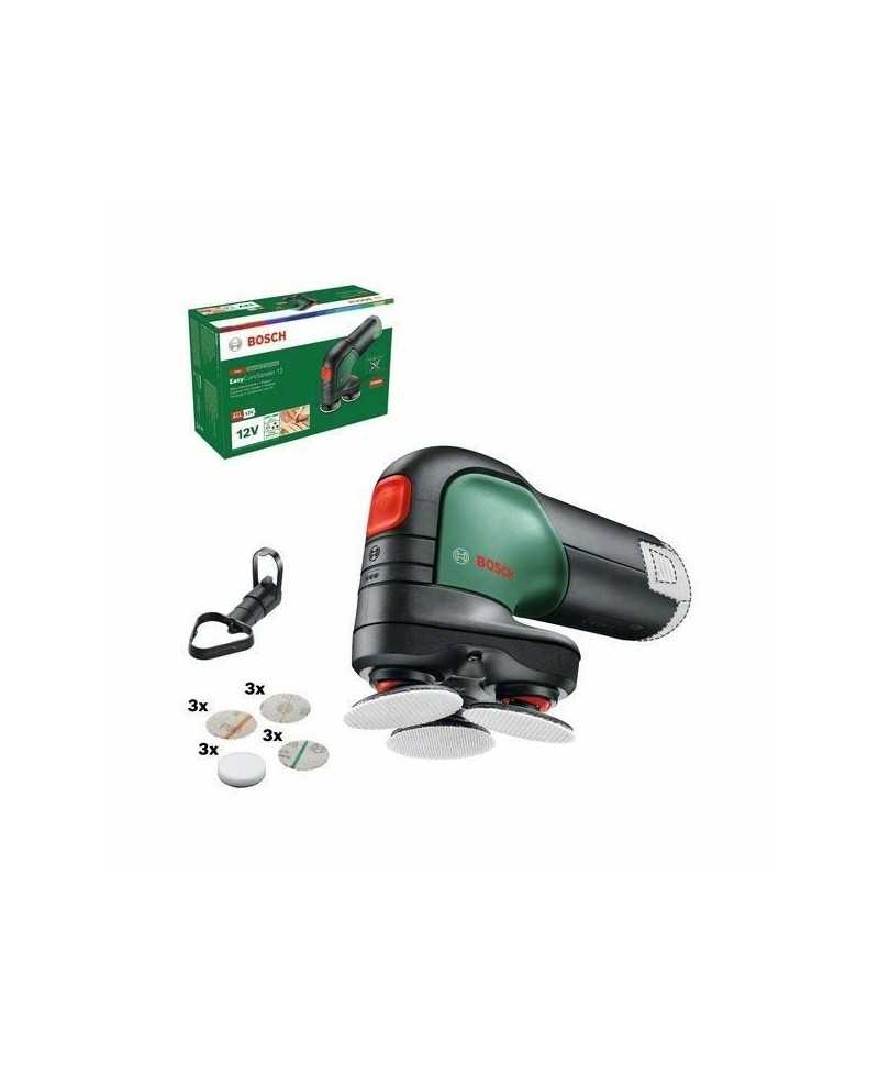 Ponceuse-polisseuse Bosch EasyCurvSander 12 PowerForAll (Sans batterie, avec 3 éponges a polir, 9 abrasifs + aspirateur a