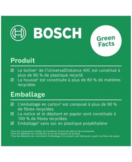 Télémetre laser UniversalDistance 40 C Bosch (mesure précise de distances jusqu'a 40 m, connectivité Bluetooth, fonctions de