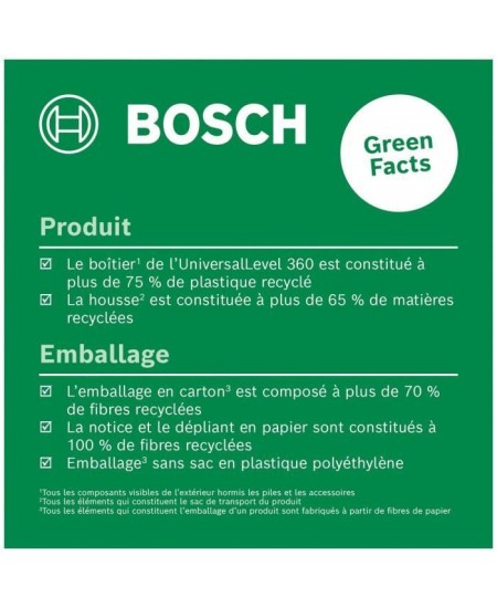 Laser lignes UniversalLevel 360 de Bosch (laser lignes vertical et horizontal avec laser a 360° pour un alignement dans toute