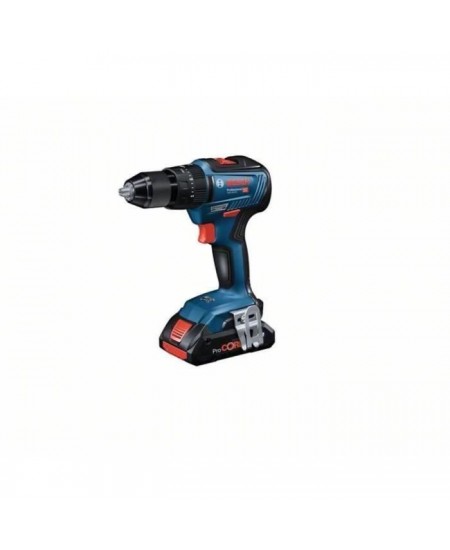 Perceuse-visseuse a percussion Bosch Professional GSB 18V-55 (28/55/- Nm) + 2 batteries 2,0Ah + chargeur GAL 18V-40 - 06019H5305