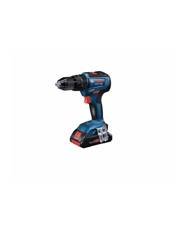 Perceuse-visseuse a percussion Bosch Professional GSB 18V-55 (28/55/- Nm) + 2 batteries 2,0Ah + chargeur GAL 18V-40 - 06019H5305