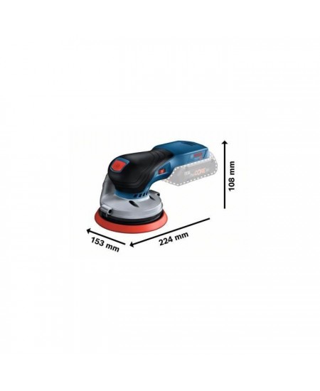 Ponceuse excentrique Bosch Professional GEX 18V-125 - Plateau de ponçage auto-agrippantde 125 mm - Sans batterie - 0601372201