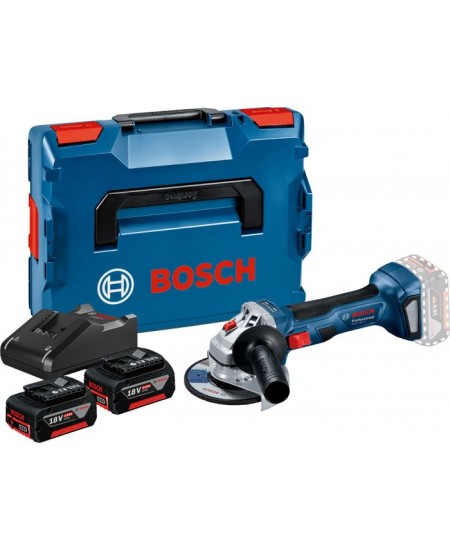 Meuleuse angulaire Bosch Professional GWS 18V-7 + 2 batteries 4,0Ah + Chargeur GAL 18V-40 + L-Boxx - 06019H9005