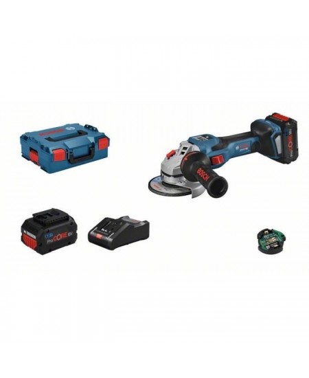 Meuleuse d'angle BOSCH PROFESSIONAL GWS 18V-15 SC - 2 batteries 5.5Ah ProCORE18V + chargeur + L-Boxx - 125mm -06019H6102