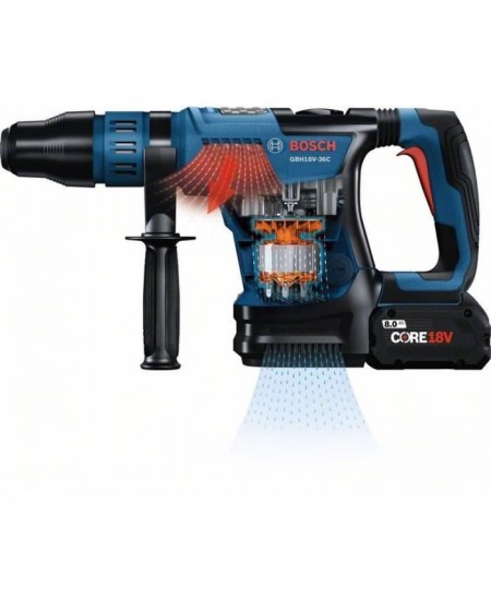 Bosch professional Perforateur GBH 18V-36C SDS-Max, 7J, 0–2900 cps/min + 2 batteries Procore 5,5Ah, chargeur, coffret-06119150