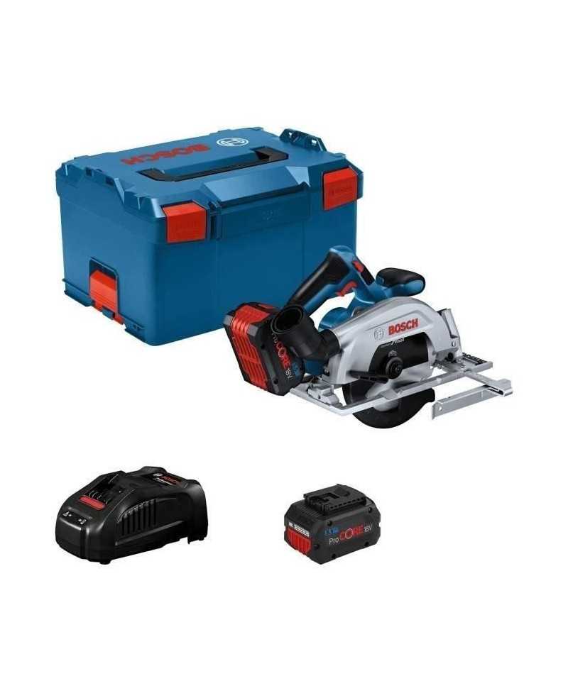 Scie circulaire Bosch Professional GKS 18V-57-2 + 2 batteries ProCORE 18V 5.5Ah + Chargeur GAL1880 CV + L-BOXX - 06016C1202