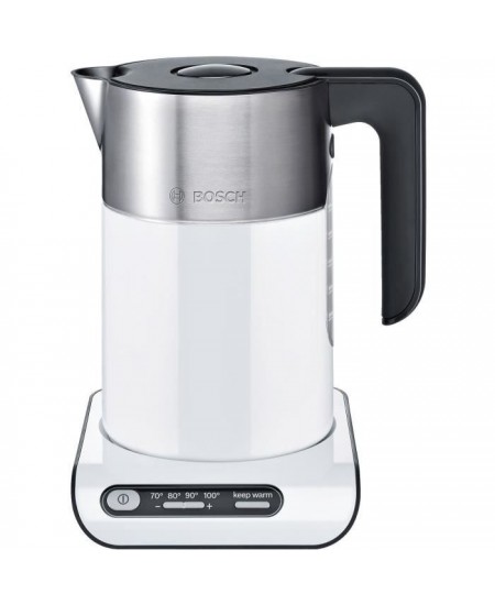 Bouilloire électrique BOSCH TWK8611P Styline - Blanc - 1.5L - 2400W - 4 niveaux de température