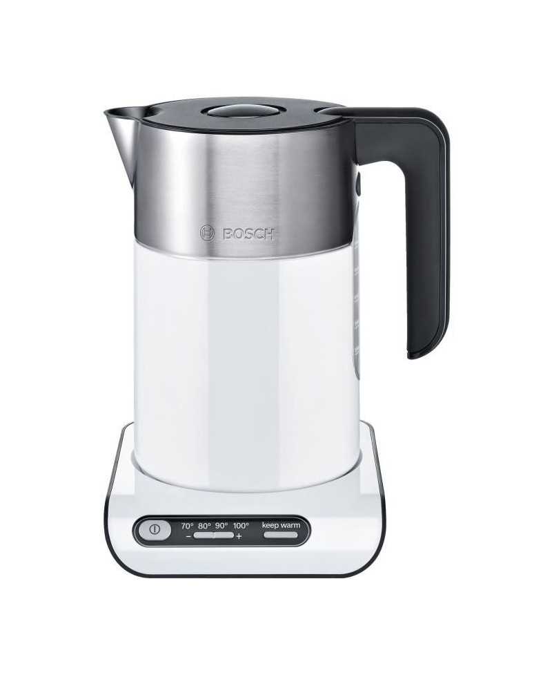 Bouilloire électrique BOSCH TWK8611P Styline - Blanc - 1.5L - 2400W - 4 niveaux de température