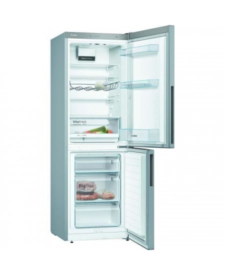 BOSCH KGV33VLEAS - Réfrigérateur congélateur bas - 288L (194+94) - Froid brassé - L 60cm x H 176cm - Inox