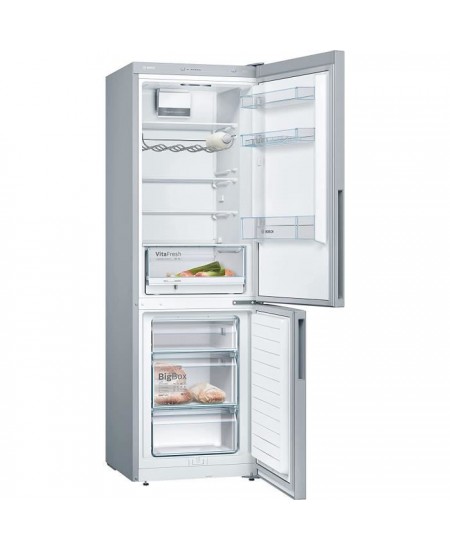 BOSCH KGV36VLEAS - Réfrigérateur congélateur bas-307 L (213+94 L)-Froid brassé - L 60 x H 186 cm - Inox