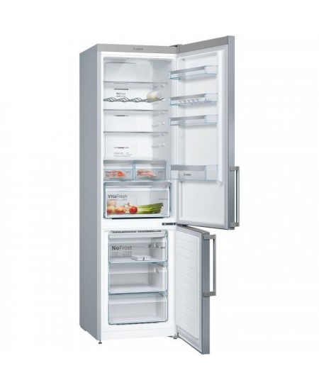 Réfrigérateur combiné pose-libre BOSCH - SER4 - Inox look - Vol.total: 368L - No Frost