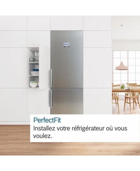 Réfrigérateur combiné pose-libre BOSCH - SER4 - Inox look - Vol.total: 368L - No Frost