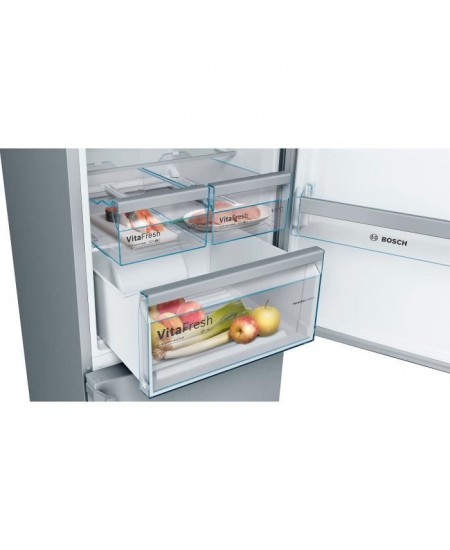 Réfrigérateur combiné pose-libre BOSCH - SER4 - Inox look - Vol.total: 368L - No Frost