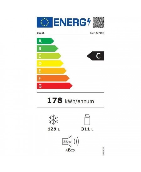 Réfrigérateur combiné pose-libre BOSCH - KGN497ICT - 440L - No Frost - 203X70X67cm - Inox