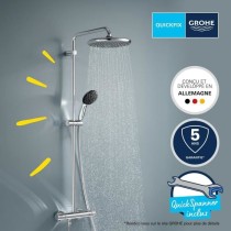 Colonne de douche avec mitigeur thermostatique - Economie d'eau - GROH