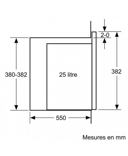 Micro-ondes encastrable - BOSCH BFL550MB0 - Noir - 25 L - Monofonction - 900 W