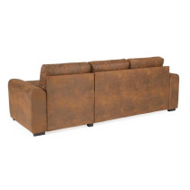 Canapé d'angle convertible réversible 4 places - Tissu Marron vintag