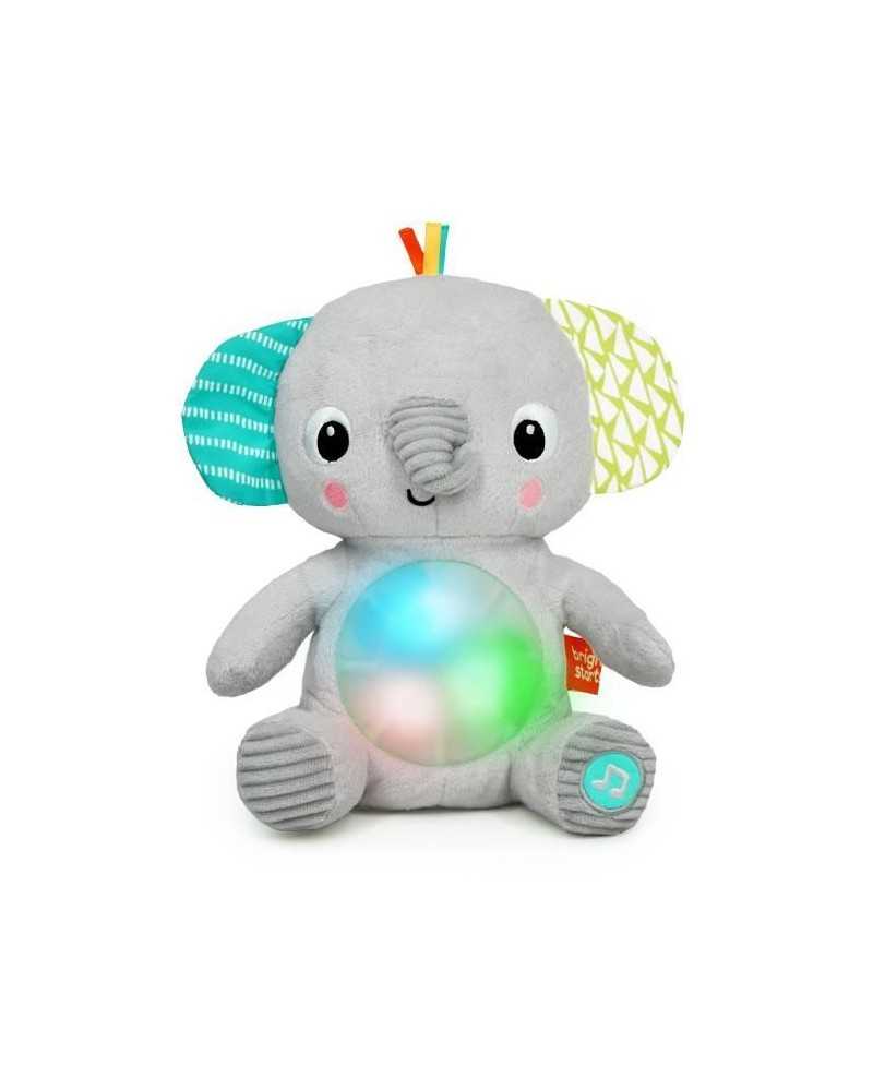 BRIGHT STARTS Jouet peluche éléphant Hug-a-Bye Baby, sons et lumieres