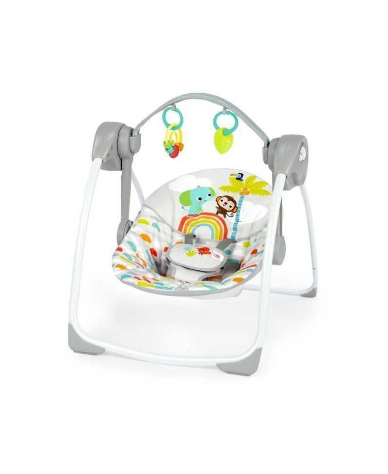 BRIGHT STARTS Playful Paradise balancelle portable pour bébé, compacte et automatique avec musique, des la naissance