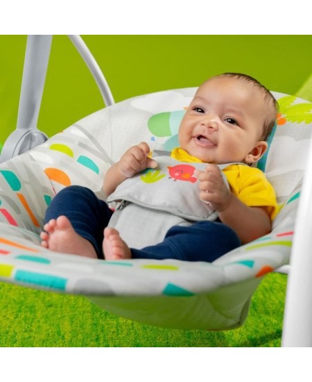 BRIGHT STARTS Playful Paradise balancelle portable pour bébé, compacte et automatique avec musique, des la naissance