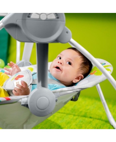 BRIGHT STARTS Playful Paradise balancelle portable pour bébé, compacte et automatique avec musique, des la naissance