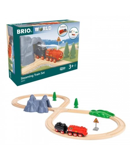 BRIO World - Circuit Locomotive a piles a vapeur - 36017 - Circuit en bois