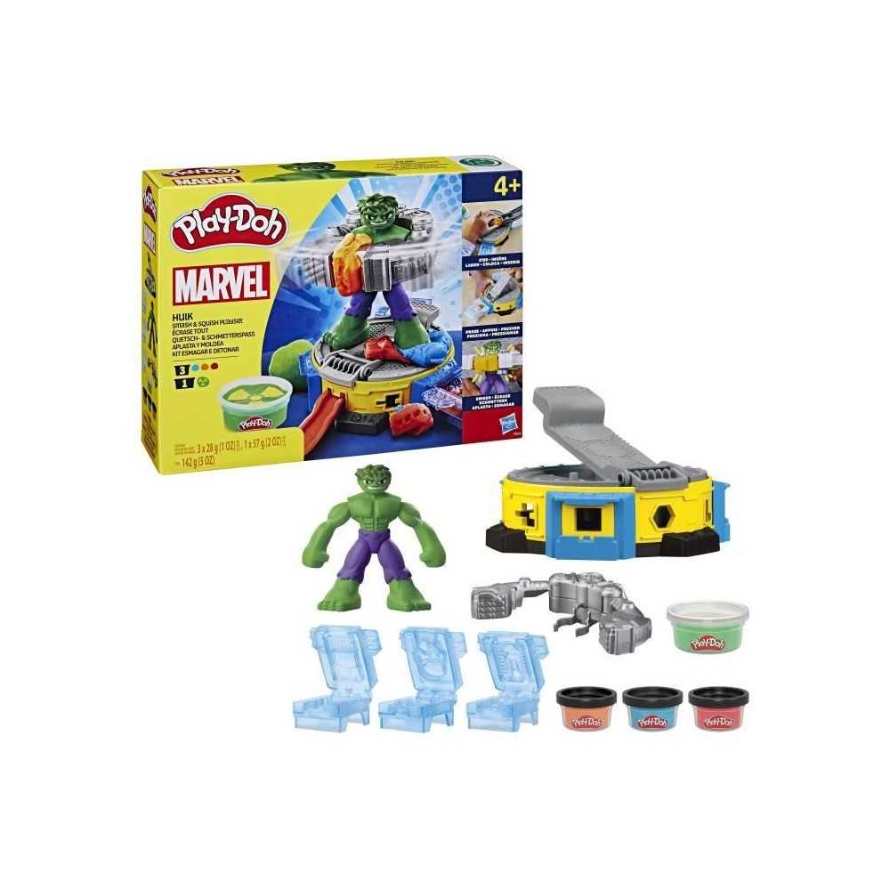 Play-Doh Hulk Écrase tout, coffret pâte a modeler avec figurine Hulk