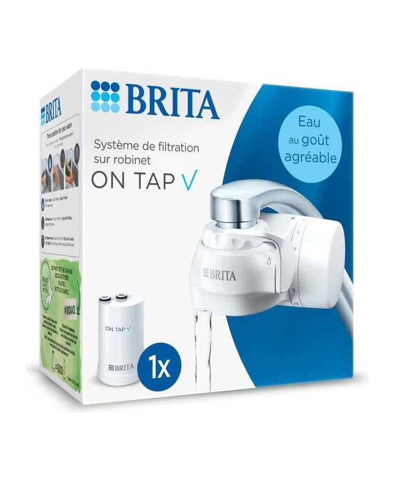 Systeme de filtration sur robinet - BRITA - ON TAP V - 600 L d'eau filtrée / 4 mois - 3 modes d'utilisations - 5 adaptateurs in