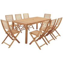 Salon de jardin en bois eucalyptus FSC 8 personnes - Table 180 x 90 cm