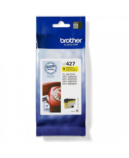 Cartouche d'encre LC427Y - BROTHER - Jaune - 1500 pages - Pour Brother MFC-J6955DW, MFC-J6957DW, MFC-J5955DW et HL-J6010DW