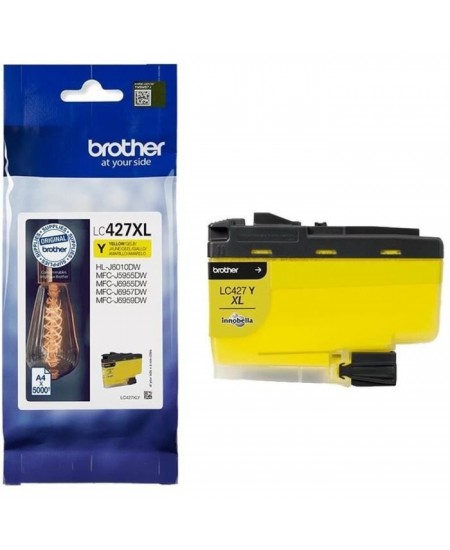 Cartouche d'encre LC427XLY - BROTHER - Jaune - 5000 pages - Pour Brother MFC-J6955DW, MFC-J6957DW, MFC-J5955DW et HL-J6010DW