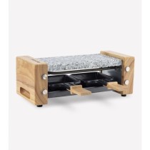 Raclette et pierre a cuire 2 personnes design bois, H.Koenig