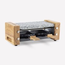 Raclette et pierre a cuire 2 personnes design bois, H.Koenig