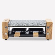 Raclette et pierre a cuire 2 personnes design bois, H.Koenig