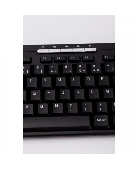 Clavier Filaire - BLUESTORK - MEDIAFIRST II - Clavier FR - Noir