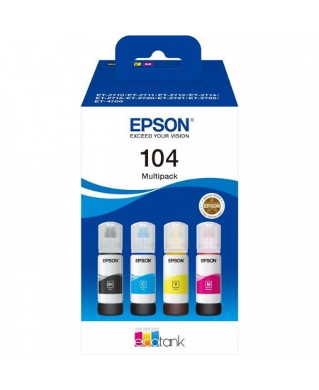 Multipack 4 couleurs EcoTank 104 (C13T00P640)