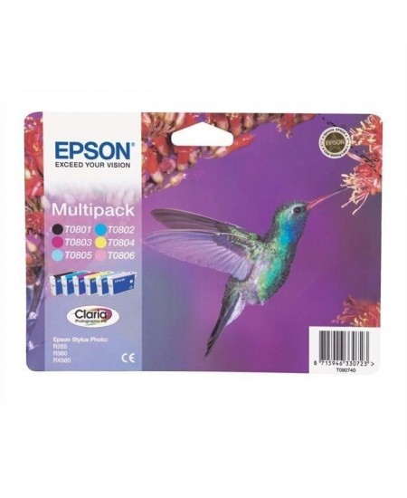 EPSON Multipack T0807 - Colibri - Noir, jaune, cyan, magenta, magenta clair, cyan clair (C13T08074011)