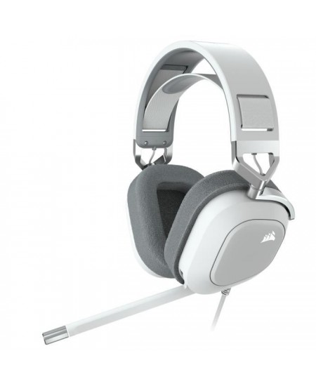 Casque Gaming Filaire CORSAIR HS80 RGB USB Son Surround 7.1 Microphone Omnidirectionnel Blanc