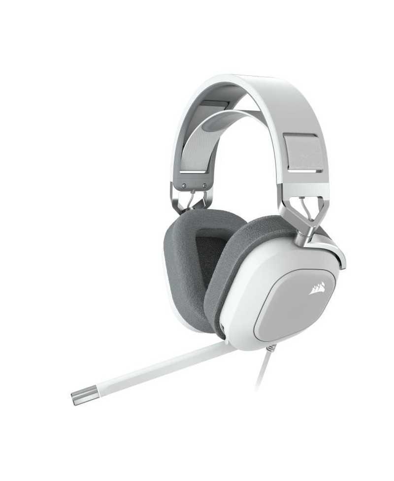 Casque Gaming Filaire CORSAIR HS80 RGB USB Son Surround 7.1 Microphone Omnidirectionnel Blanc