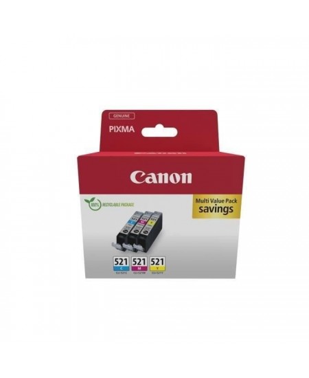 Multipack cartouches d'encre - CANON - CLI-521 Cyan/Magenta/Jaune