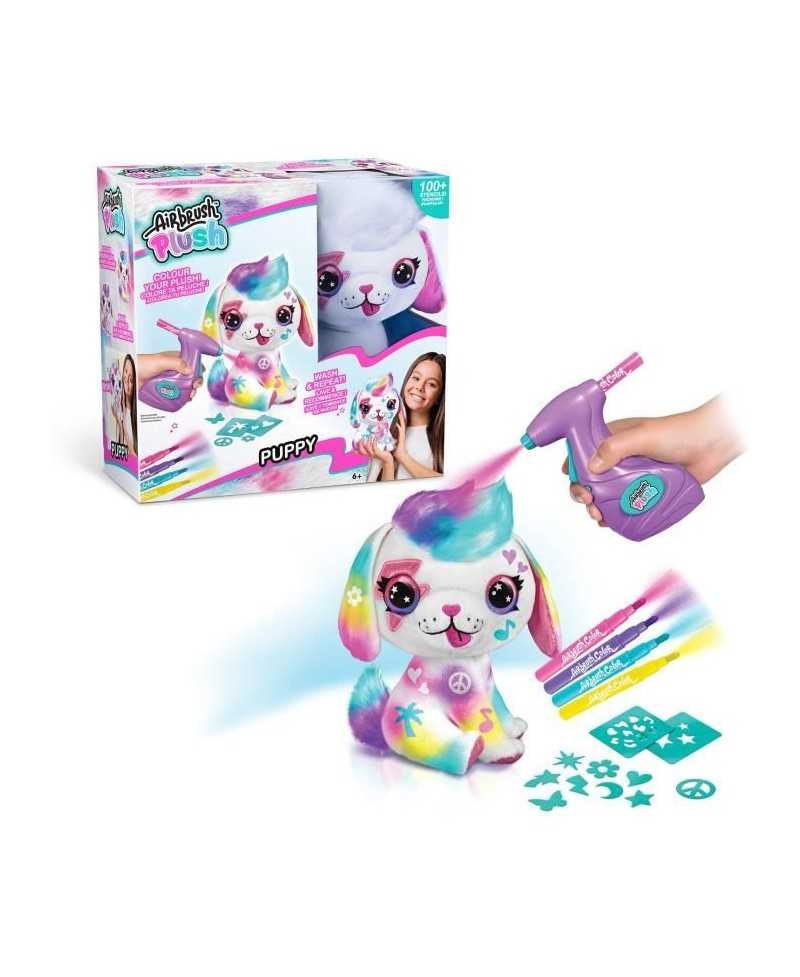 Peluche Airbrush Chiot a personnaliser - Peluche spray art avec feutres et pochoirs - OFG 249 - Canal Toys