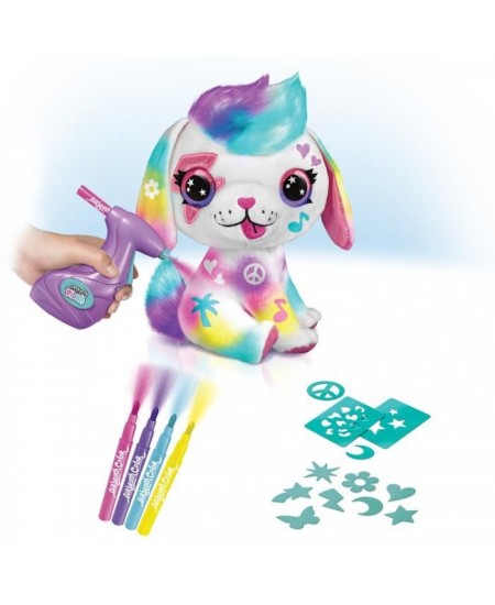 Peluche Airbrush Chiot a personnaliser - Peluche spray art avec feutres et pochoirs - OFG 249 - Canal Toys