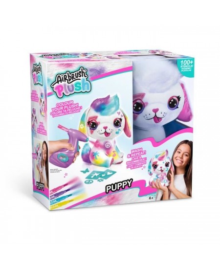 Peluche Airbrush Chiot a personnaliser - Peluche spray art avec feutres et pochoirs - OFG 249 - Canal Toys