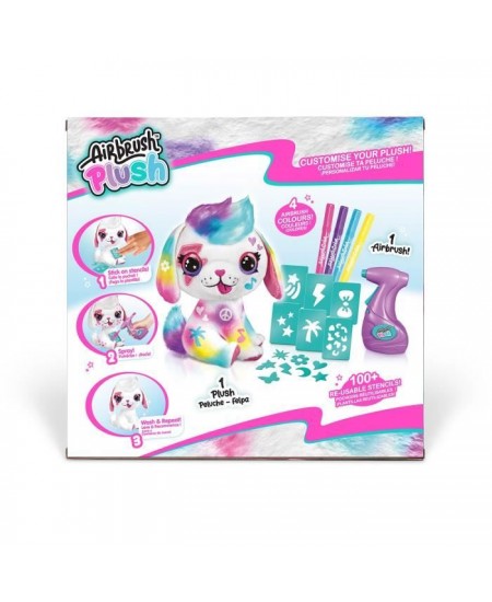 Peluche Airbrush Chiot a personnaliser - Peluche spray art avec feutres et pochoirs - OFG 249 - Canal Toys