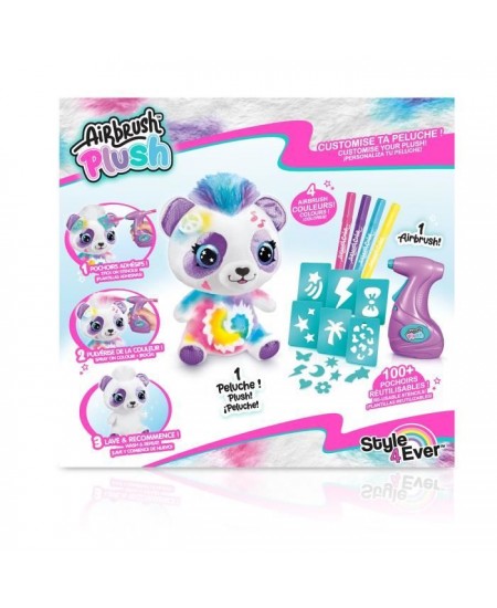 Peluche Airbrush Panda a personnaliser - Peluche spray art avec feutres et pochoirs - OFG 257 - Canal Toys