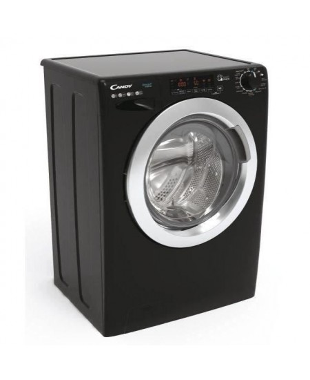 Lave-linge hublot CANDY CSS1410TWMCBE/FR - 10 kg - Induction - Vapeur - 1400 trs/min - Classe A - programmes rapides - Noir