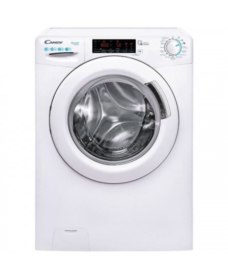 Lave-linge hublot CANDY CS1412TME/1-47 - 12 kg - Induction - 1400 trs/min - Connecté - Programmes rapides - Classe B - Blanc